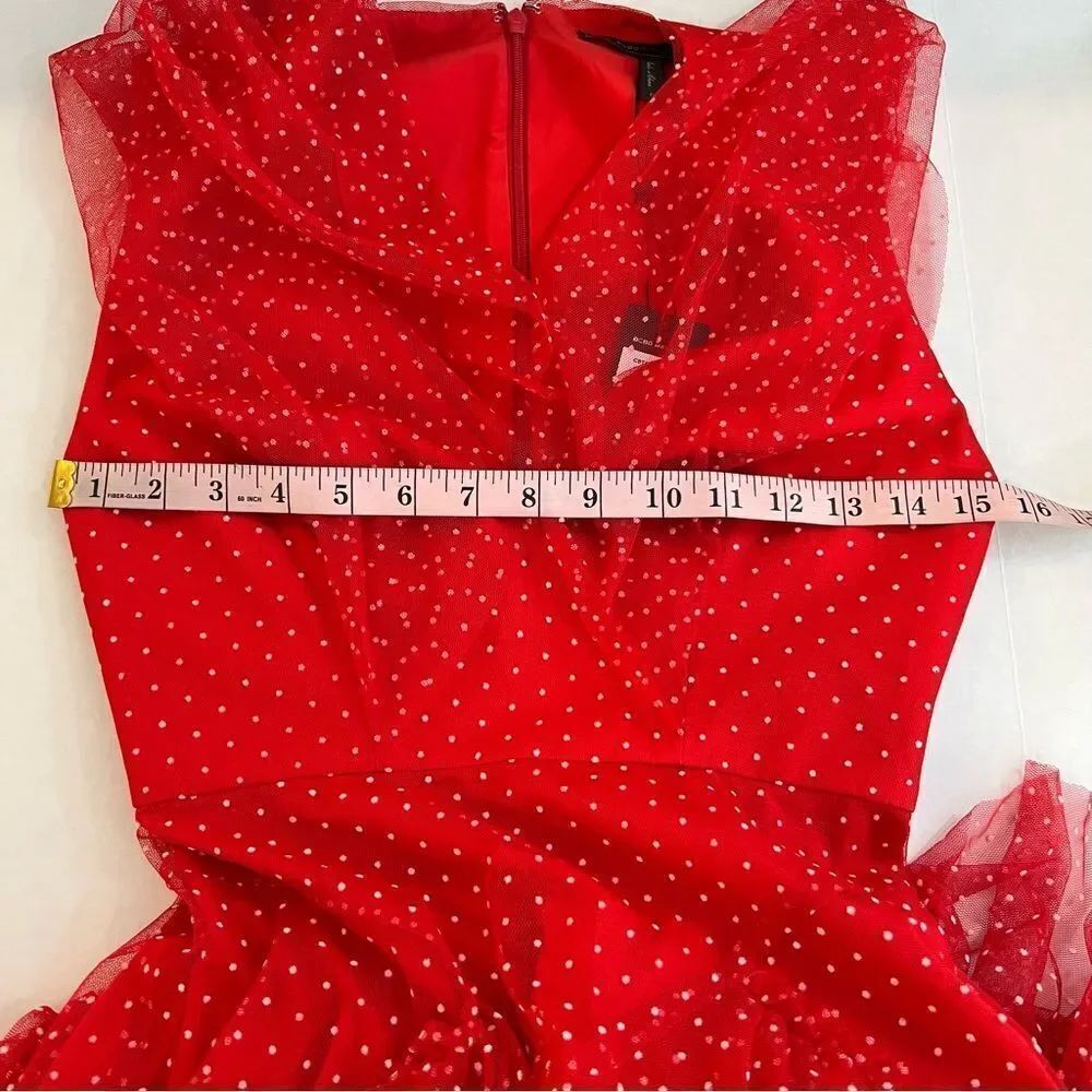 NWT BCBGMAXAZRIA Tiered Polka Dot Gown | Size 0 - Picture 13 of 13
